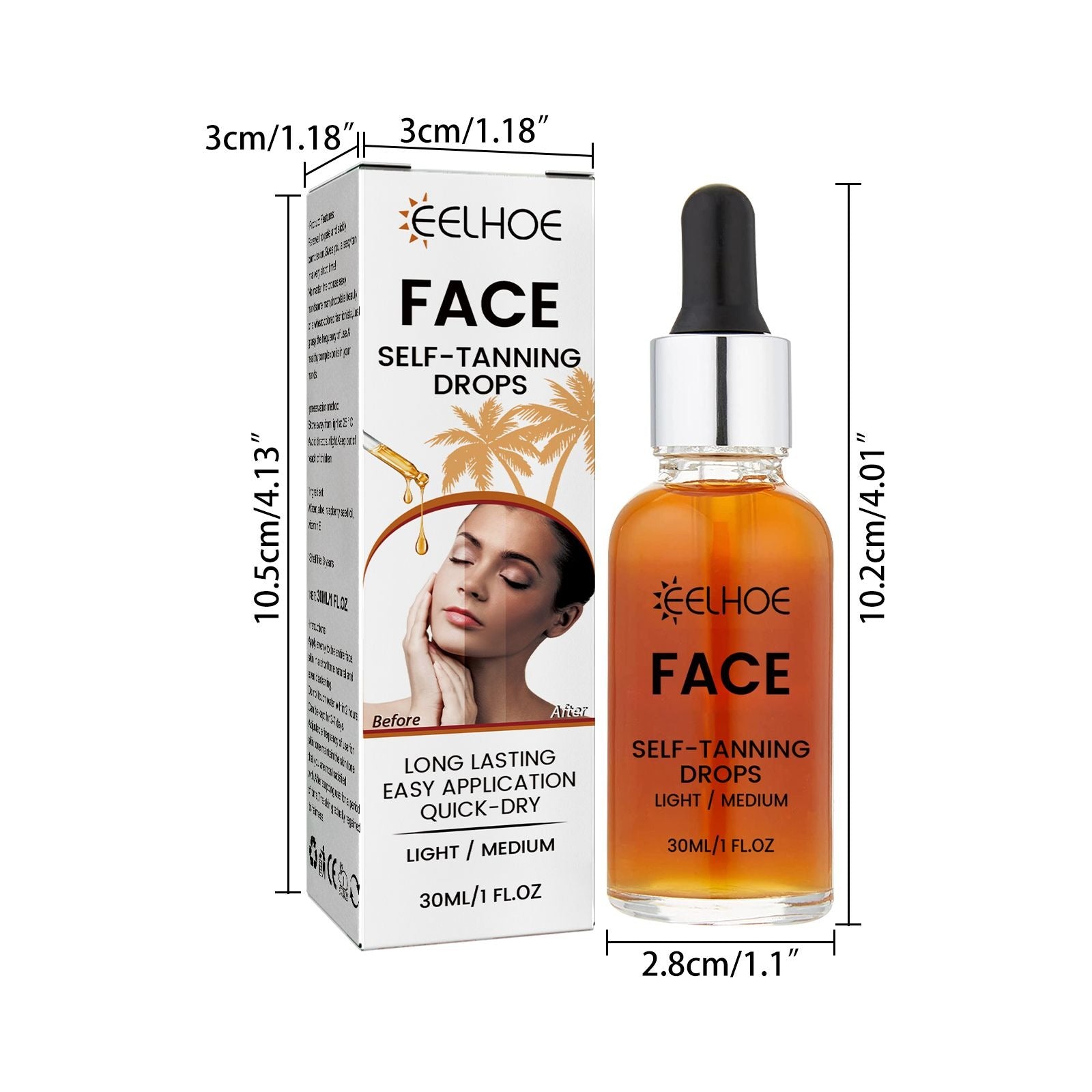 ELHOE Face Self-Tanning Drops (Light/Medium, 30ml)
