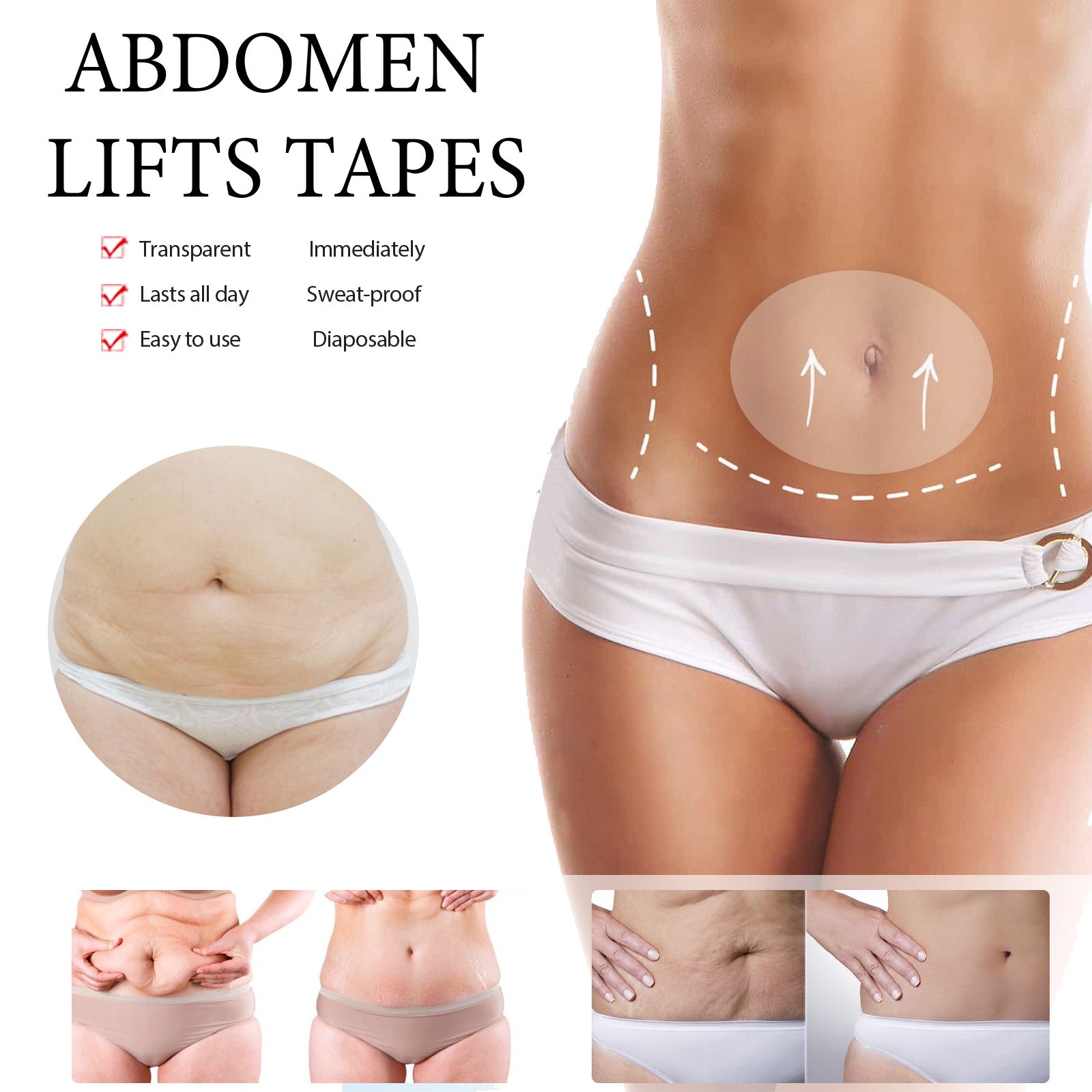 EELHOE Abdomen Lifting Tapes (10pcs per box)